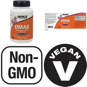 NOW Supplements, DMAE (Dimethylaminoethanol) 250 mg, 100 Veg Capsules ...