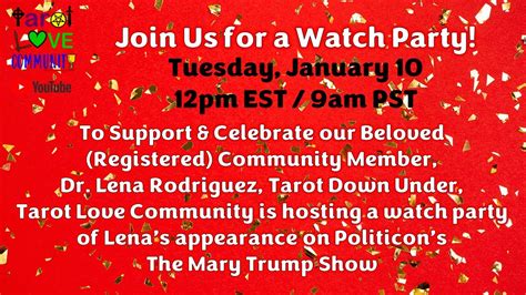 Watch Party - Lena Rodriguez, Tarot Down Under visits The Mary Trump Show - YouTube