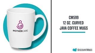 12 oz. Curved Java Custom Coffee Mugs with Logo | CM599 - DiscountMugs