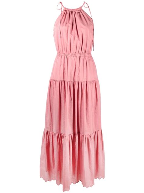 Michael Kors Tiered Cotton Lawn Halterneck Dress - Farfetch