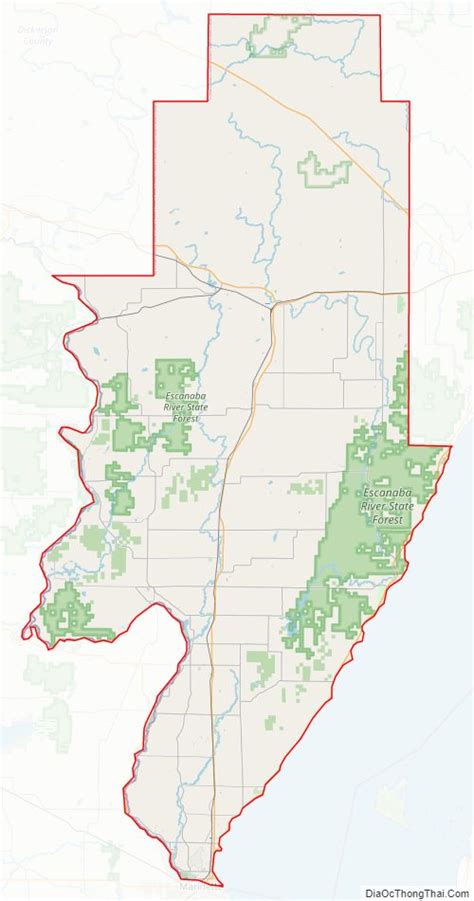 Map of Menominee County, Michigan - Thong Thai Real