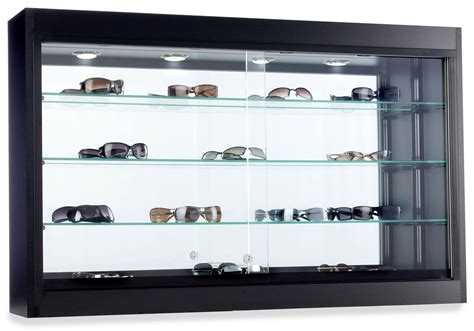 Wall Hanging Display Case | Black Finish & Locking Doors