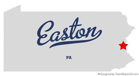 Map of Easton, PA, Pennsylvania