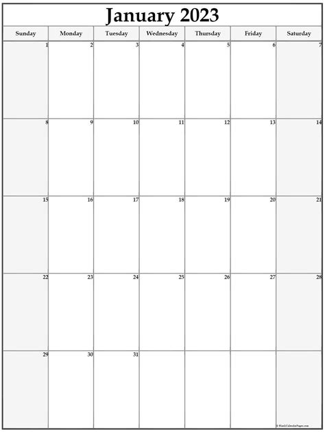 January 2023 Calendar Printable Vertical – Get Calendar 2023 Update
