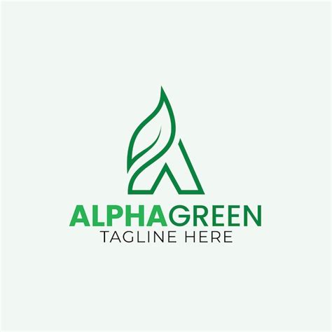 Premium Vector | Alpha green letter a leaf logo