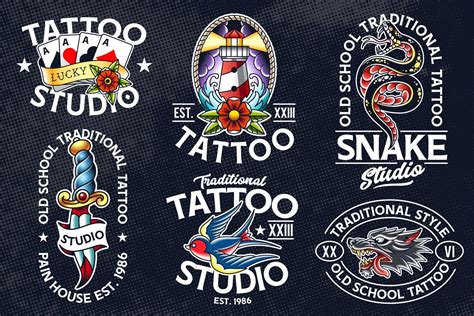 Old School Tattoo Vector Emblems 2003825 Vector Art at Vecteezy