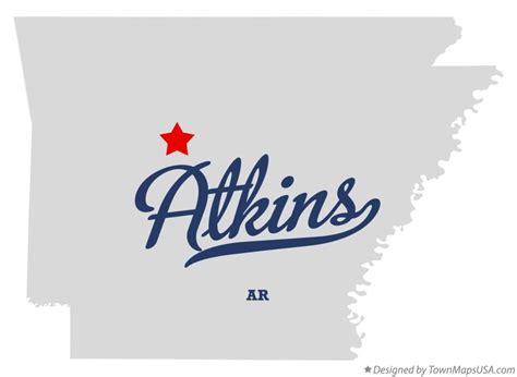 Map of Atkins, AR, Arkansas