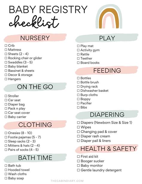 Free printable baby registry checklist - Hoplife