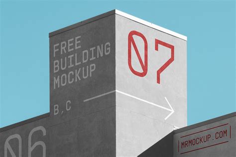 Perspective View of a Concrete Building Mockup Free Download | Resource Boy