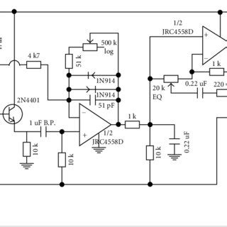 Circuit diagram of the home-made overdrive effect pedal. | Download Scientific Diagram