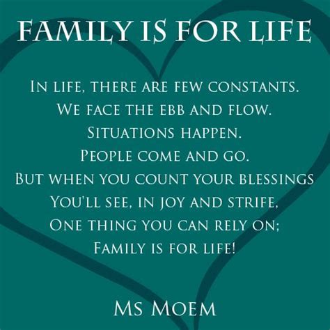 Family Is For Life | A Rhyming Poem | Ms Moem | Poems. Life. Etc ...