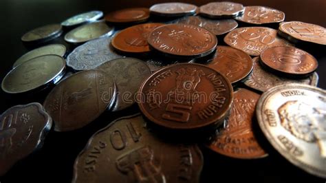 Indian Coins Collection Gathering Stock Image - Image of used, heads ...