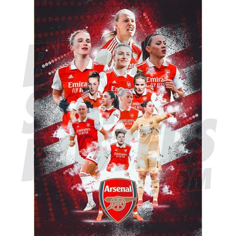 Arsenal FC Women's Squad Montage 22/23 Player Poster Officially ...