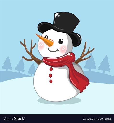 Cartoon Snowman Royalty Free Vector Image - Vectorstock 08F