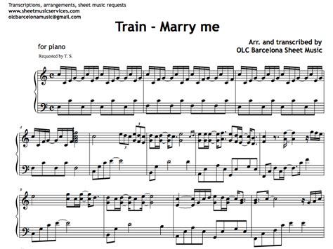 Marry Me (Train) Sheet music and midi file