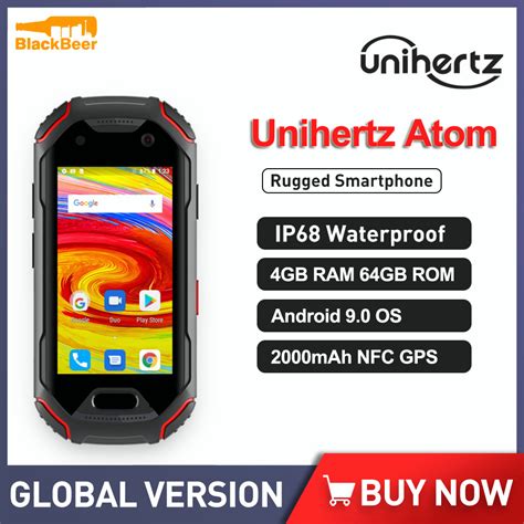 Unihertz Atom 4G Rugged Smartphone Android 9 Octa Core Cellphones 4GB ...