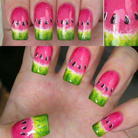 Watermelon nail art | Watermelon nail designs, Watermelon nails ...