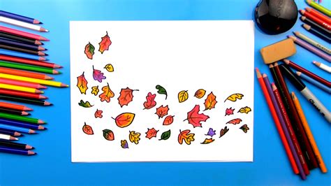 How To Draw Leaves Blowing In The Wind - Art For Kids Hub