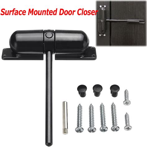 Surface Mounted Door Gate Closer Black Outdoor Spring Elastic Loaded Adjustable-in Door Closers ...