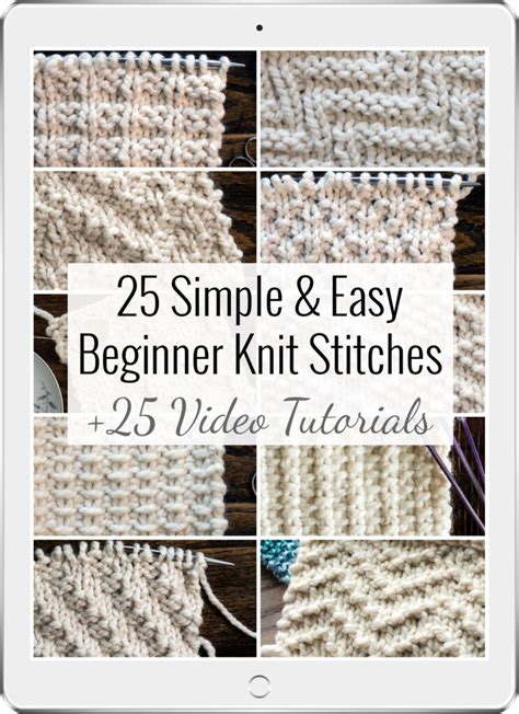 25 Beginner Knit Stitches eBook Bundle : Brome Fields