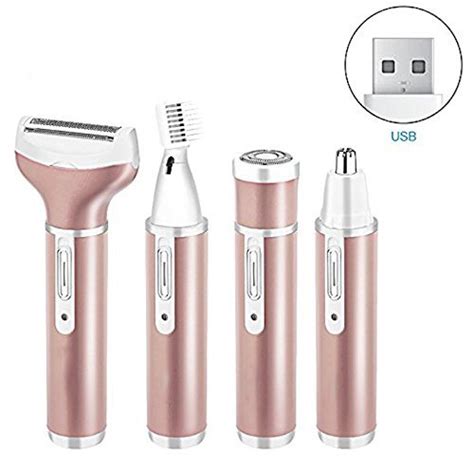 Bikini Trimmer 4 in 1 Rechargeable Electric Women Shaver Facial Hair ...