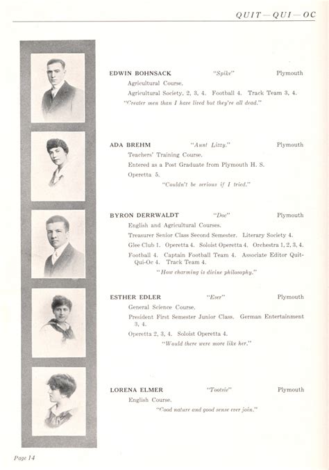 Page 14, 1916 Plymouth High School Yearbook