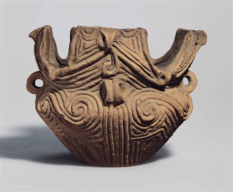 AN EARTHENWARE VESSEL WITH SCULPTURAL RIM , LATE JOMON PERIOD (5TH-3RD CENTURY BCE) | Christie's