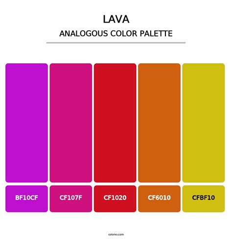 Lava color palettes - colorxs.com