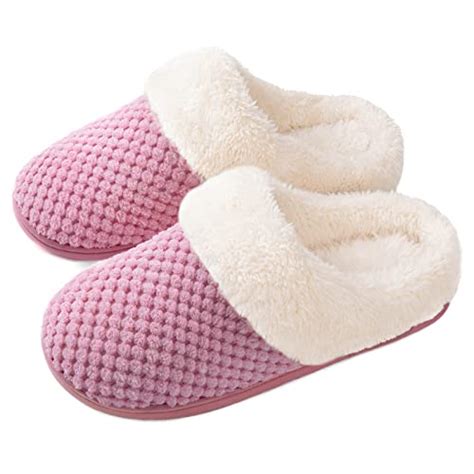 ULTRAIDEAS Women's Lamb-hug Comfy Fleece House Slippers Memory Foam, Slip-on House Shoes Indoor ...