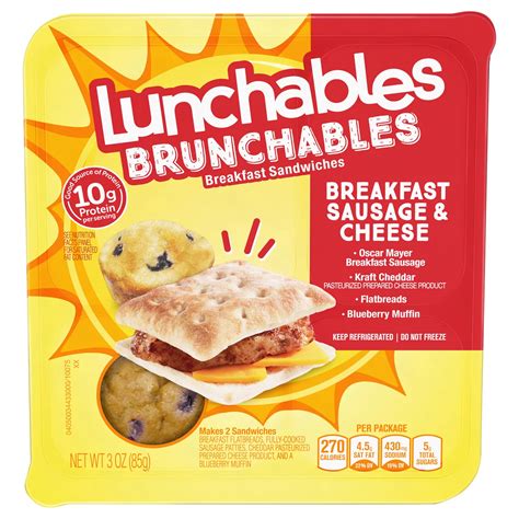 Oscar Mayer Lunchables Brunchables Breakfast Sausage and Cheese Sandwiches - Shop Snack trays at ...