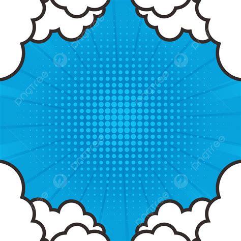 Blue Comic Cloud Background, Comic Background, Blue Background, Cartoon Background Image And ...