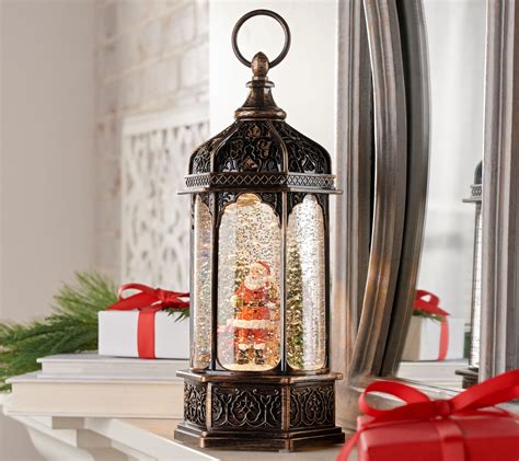 "As Is" 12" Illuminated Glitter Lantern with Holiday Scene - QVC.com