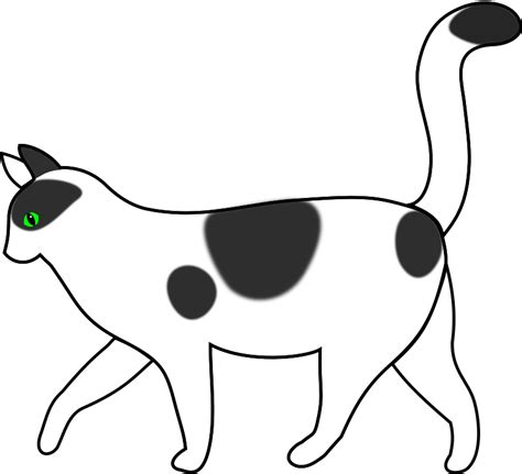 white cat walking - Openclipart