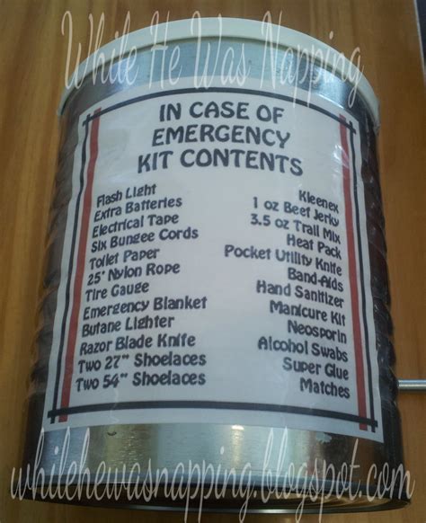 In Case Of Emergency Kit | While He Was Napping