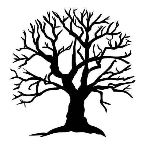 Leafless tree silhouette. Vector illustration 27419330 Vector Art at Vecteezy