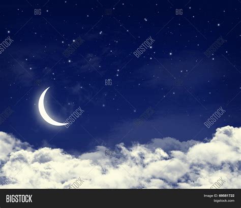 Moon Stars Cloudy Image & Photo (Free Trial) | Bigstock