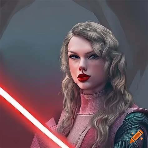 Illustration of taylor swift as a sith lord on Craiyon