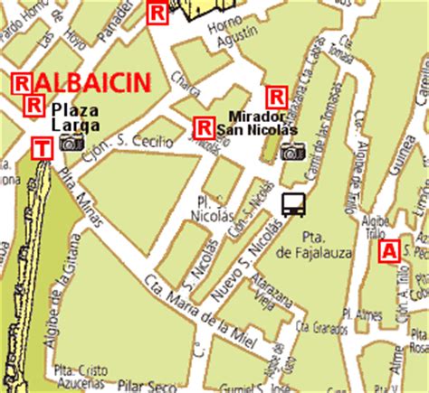 Map of the Albayzín Granada Spain