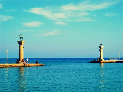 Colossus of Rhodes remains, the Island of Rodos, Greece.