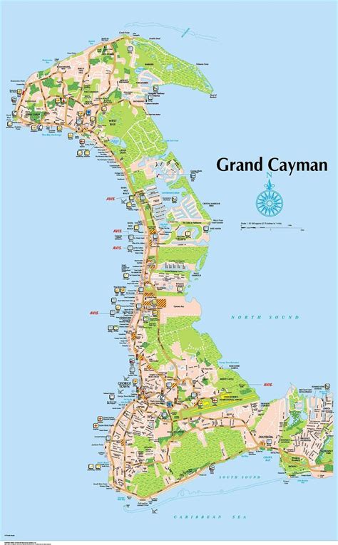 7 Mile Beach - Full Size Map - Grand Cayman Island Map Cayman Islands, Grand Cayman Island ...