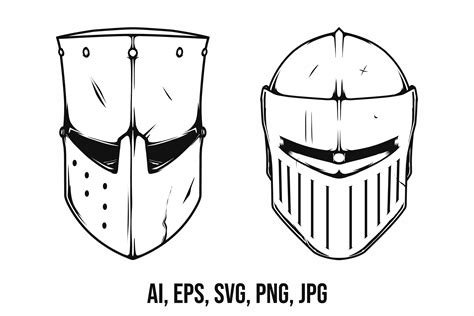 Medieval Helmet Vector Drawing Graphic by raulyufitraf · Creative Fabrica