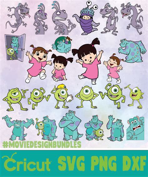 Monsters Inc Svg - 6pcs, monsters inc svg, mike wazowski svg, sully svg ...