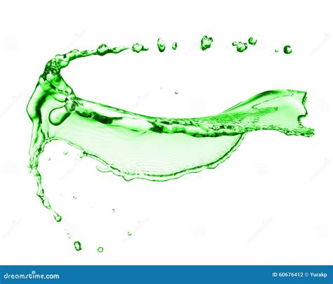 Green Water Splash Isolated on the White Background Stock Photo - Image ...