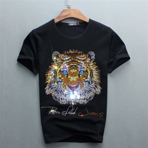 Wholesale Hot Sale Sale O neck Men Luxury Diamond Design Tshirt Fashion T shirts Funny T Shirts ...