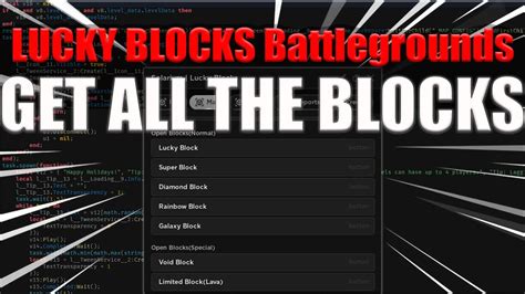 LUCKY BLOCKS Battlegrounds OP Script/Hack BEST GUI - YouTube