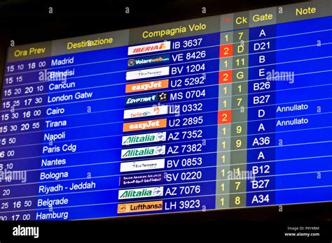 Italy,Lombardy,Milan Malpensa airport,departure monitor Stock Photo - Alamy