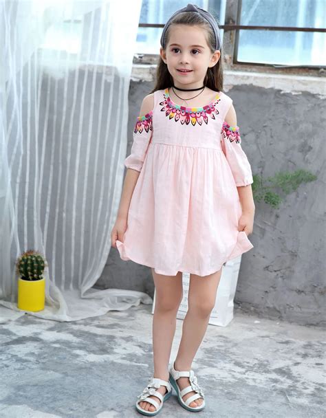 Aliexpress.com : Buy Children Designer Girl Brands Cotton Cold Shoulder Kids Dresses for Girls 2 ...