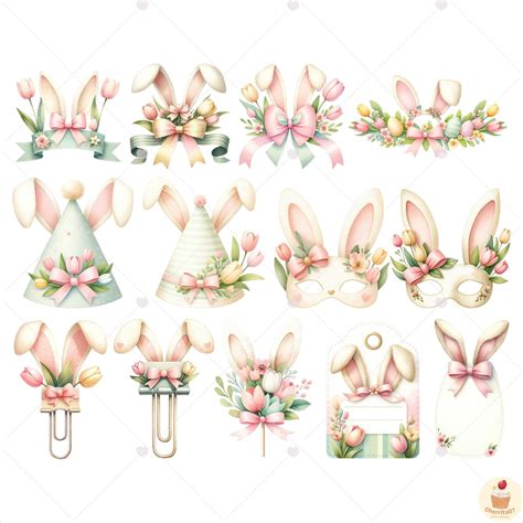 Bunny Ears Clipart, Easter Bunny PNG, Easter Frame PNG, Spring Clipart ...