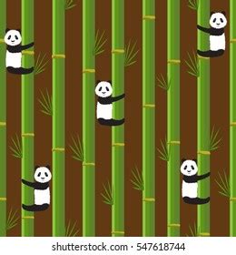 Seamless Pattern Bamboo Forest Pandas Stock Vector (Royalty Free ...