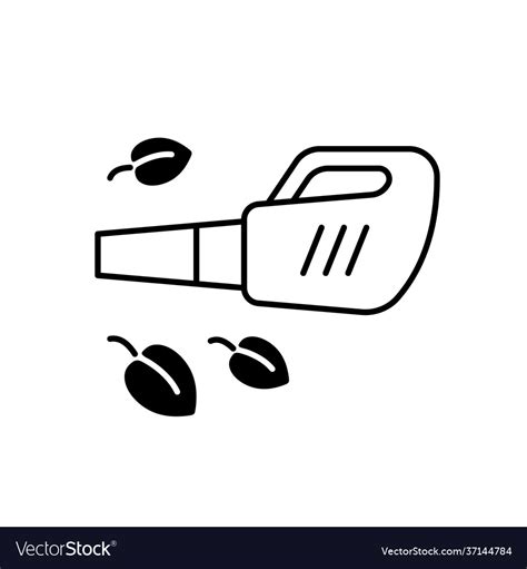 Leaf blower black linear icon Royalty Free Vector Image